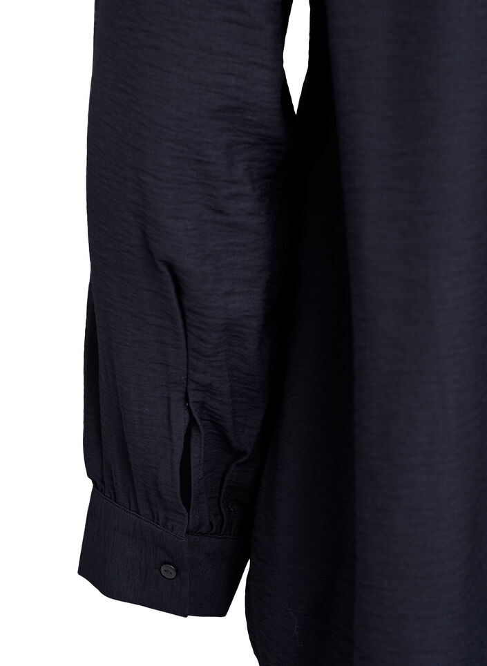 Viscose shirt with A-line shape, Black, Packshot image number 3