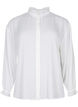 Shirt blouse with ruffle details, Bright White, Packshot image number 0