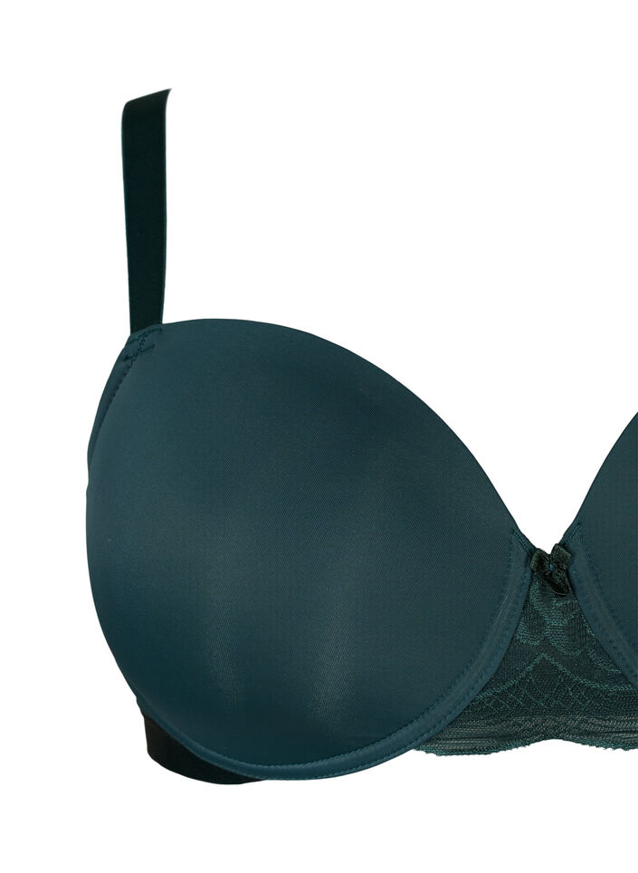 Moulded bra with mesh, Green, Packshot image number 2