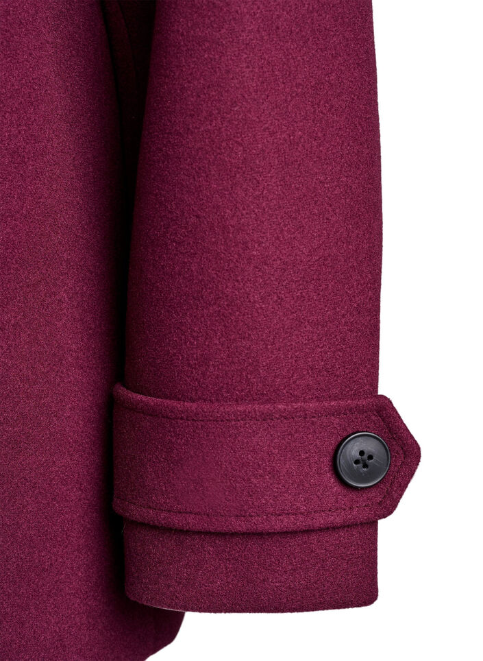 Short coat with double-breasted button closure, Dark Bordeaux, Packshot image number 4