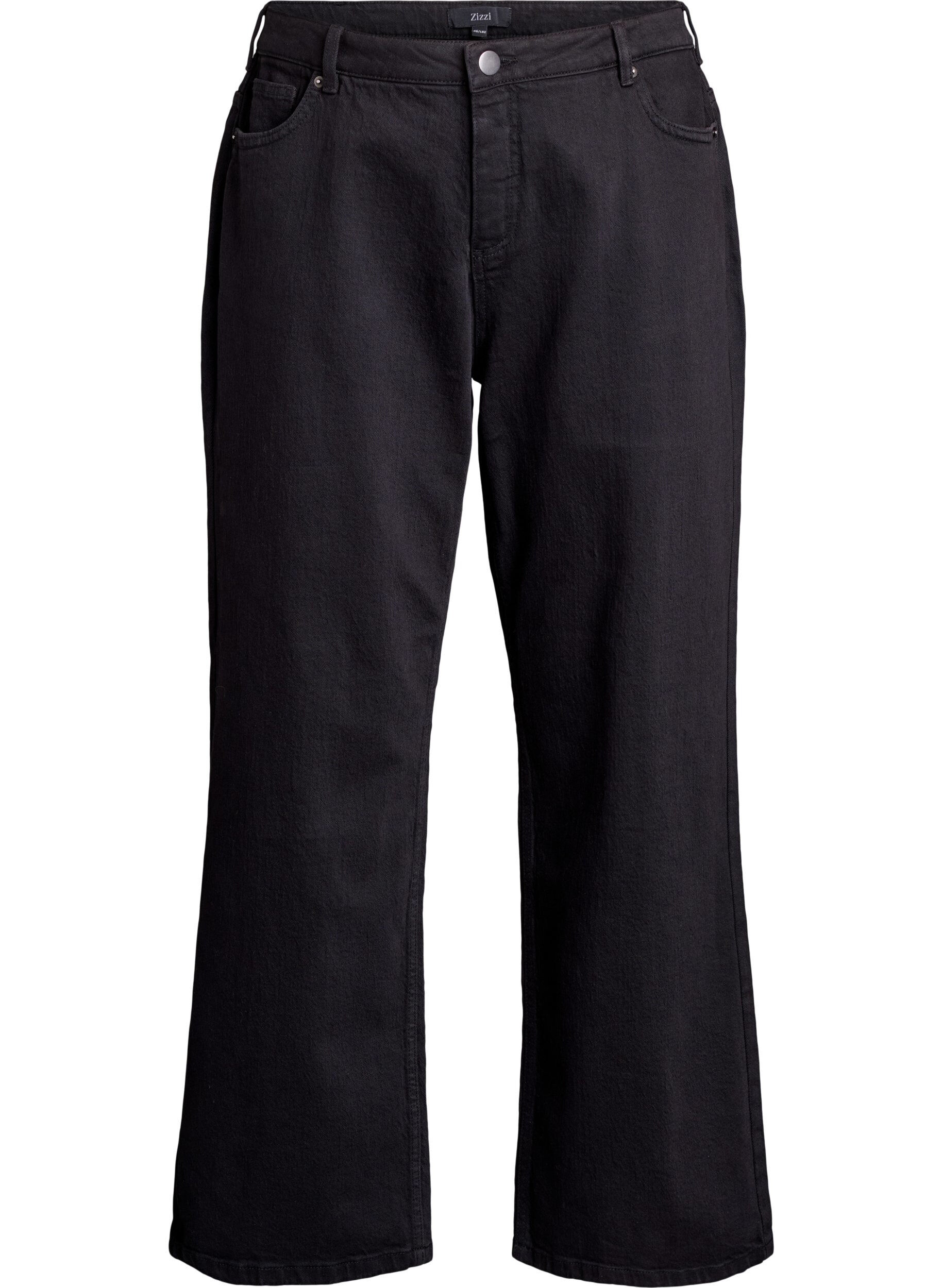 ZizzifashionWide leg jeans with high waist, Black, Packshot image number 0