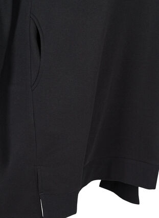 Sweater dress with pockets and slits, Black, Packshot image number 3