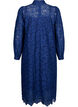 Long-sleeved lace dress with high neck, Estate Blue, Packshot image number 1