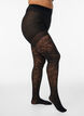 70 denier push-up tights with rose pattern, Black, Packshot image number 0