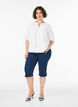 Shirt blouse with button fastening and tie-belt, White, Model image number 1