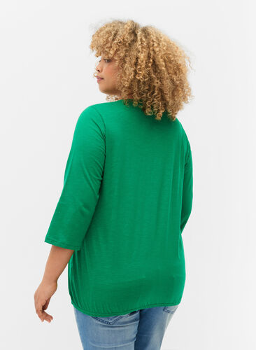 Cotton top with 3/4 sleeves, Jolly Green, Model image number 1