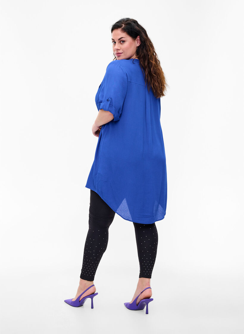 Viscose leggings with dots, Black, Model image number 1