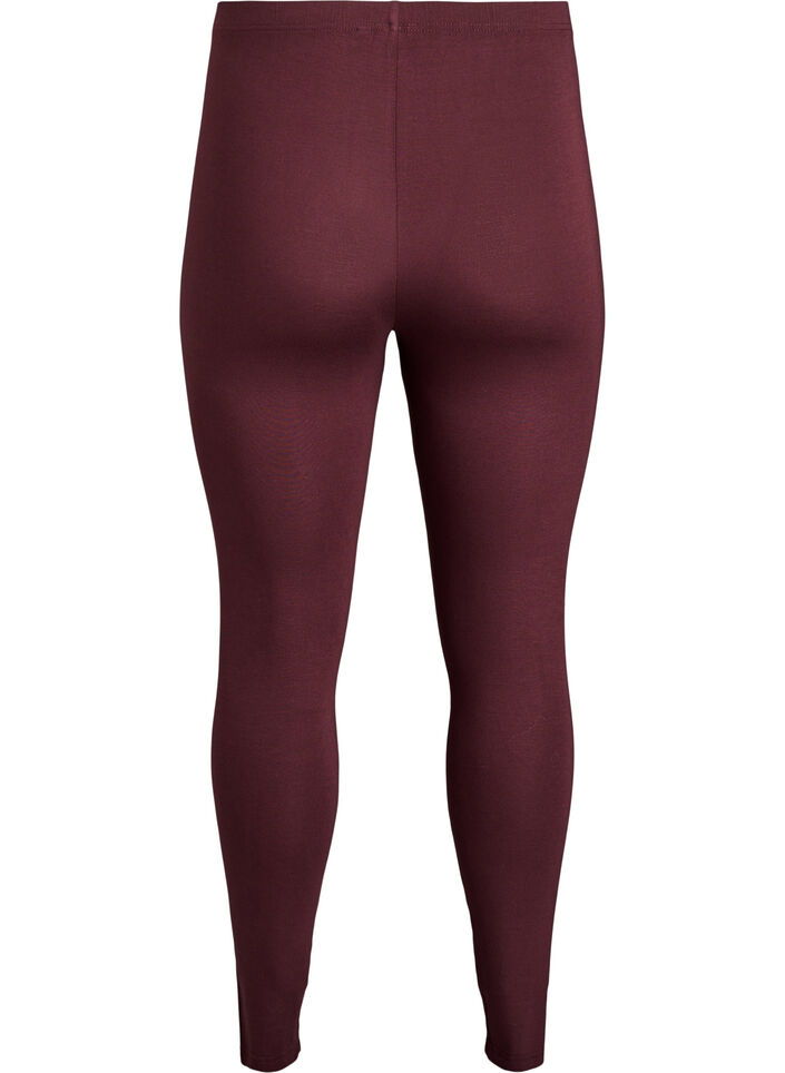 Basic leggings in viscose, Dark Bordeaux, Packshot image number 1