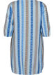Short dress in linen and viscose with 3/4 sleeves, Blue, Packshot image number 1
