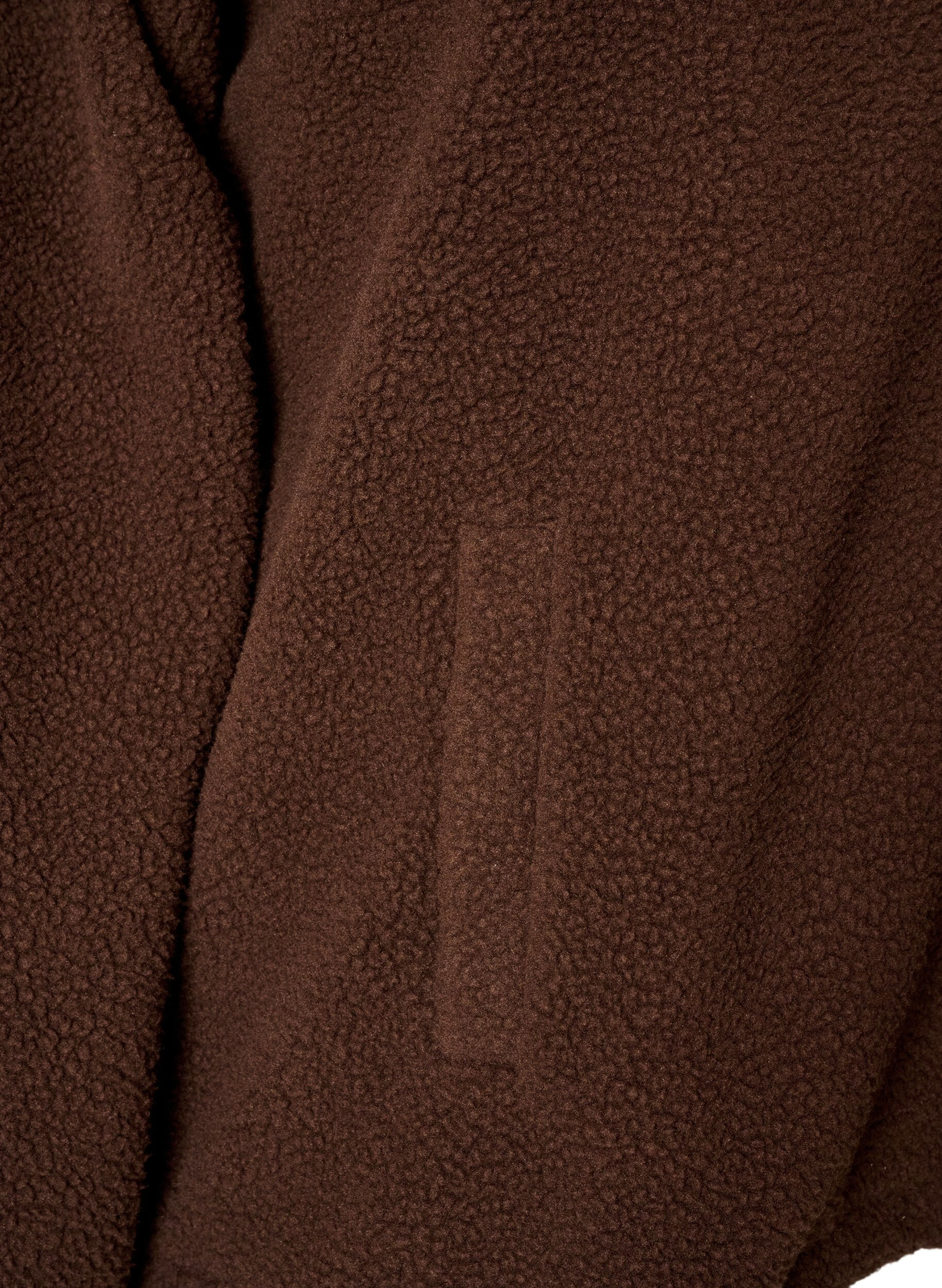 ZizzifashionTeddy jacket with eyelet embroidery trim and high collar, Brown, Packshot image number 3