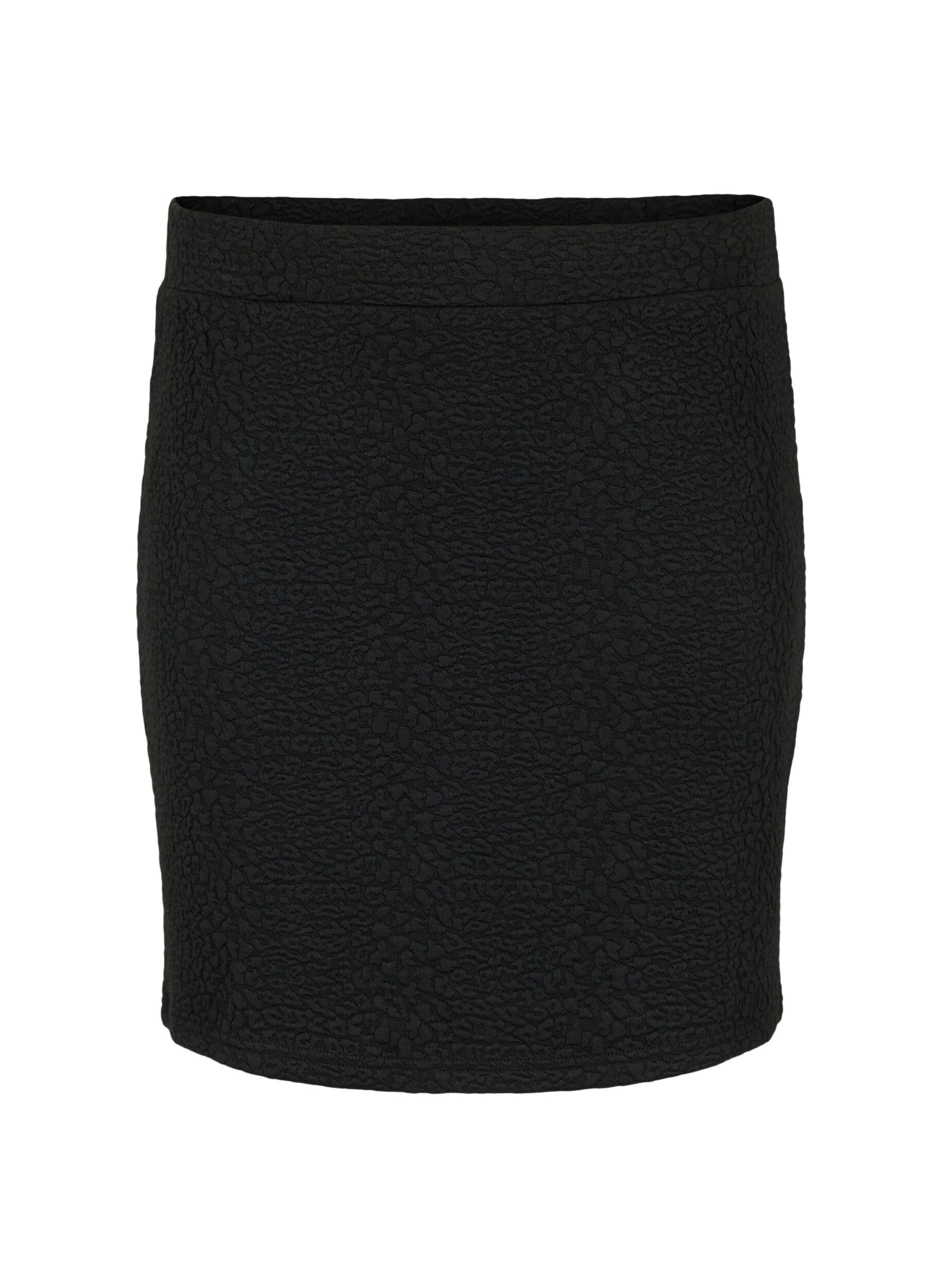 Zizzifashion Short skirt with texture, Black, Packshot image number 0