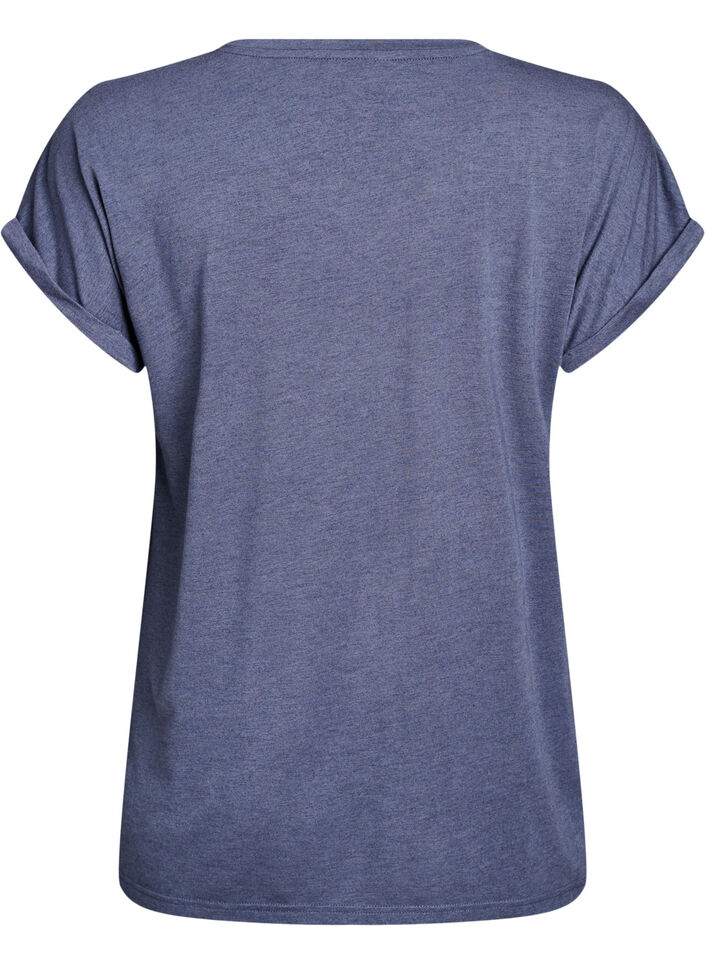 Loose t-shirt with round neck, Blue, Packshot image number 1