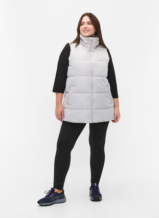 Sporty vest with a high collar and pockets, Pearl Blue, Model image number 2