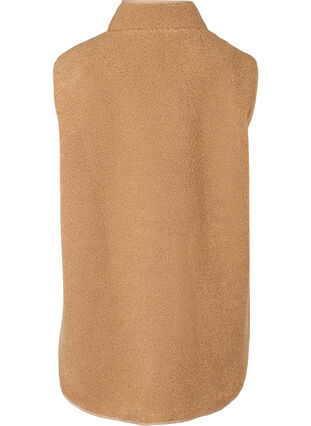 Long teddy vest with pockets, Burro, Packshot image number 1