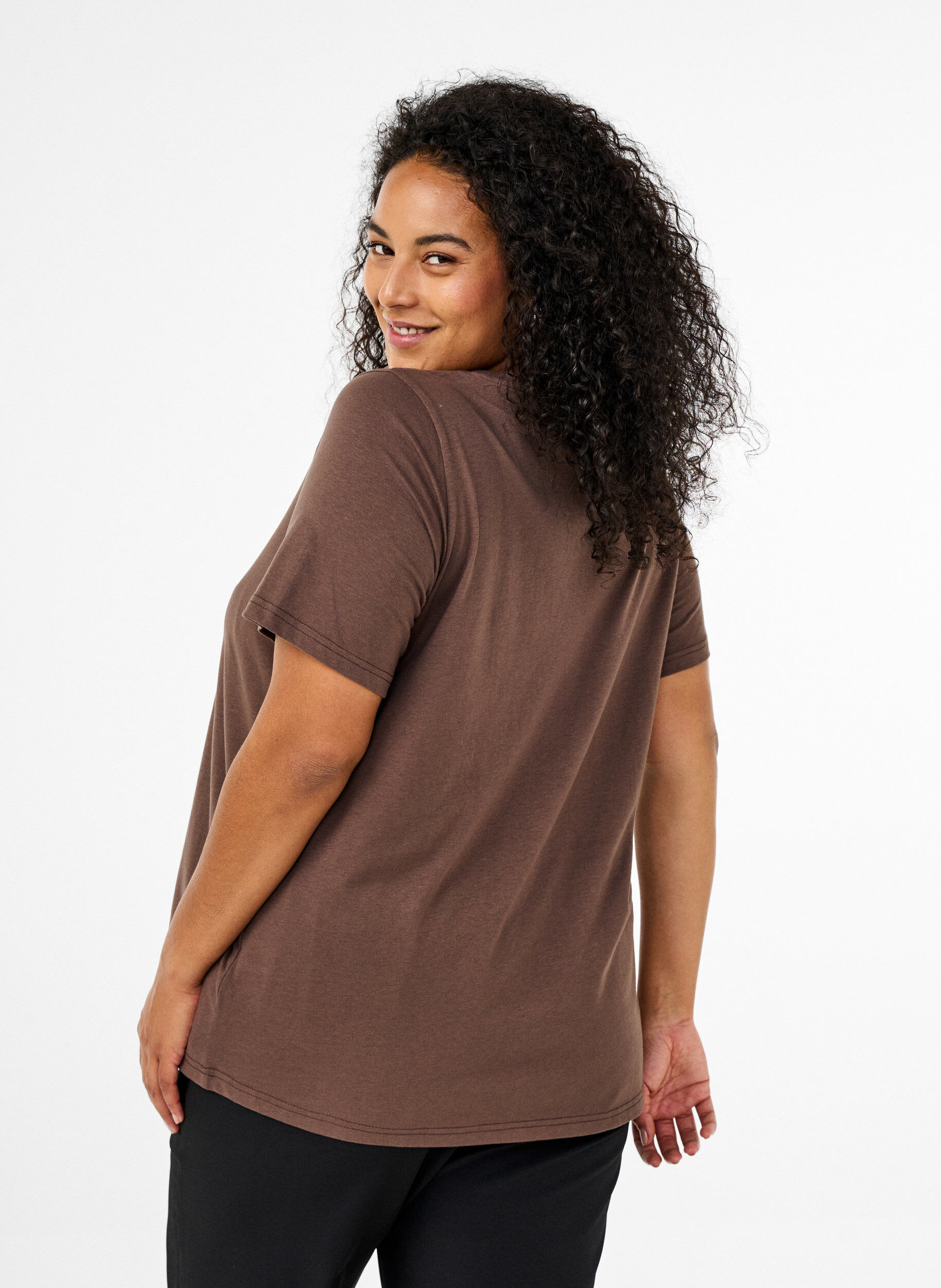 Zizzifashion FLASH - T-shirt with motif, Brown, Model image number 2