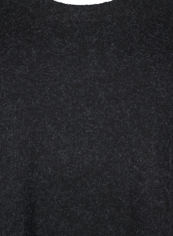 Knitted blouse with bead details, Dark Grey Melange, Packshot image number 2