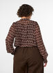 Blouse with all-over print and short button placket, Brown, Model image number 2