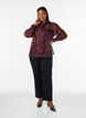 Sheer shirt blouse with floral pattern and tie detail, Dark Bordeaux, Model image number 1