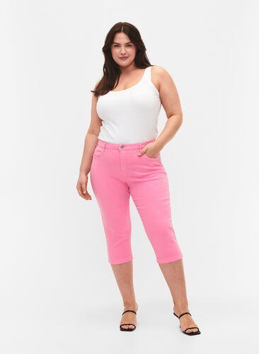 Tight-fitting Emily capri trousers, Rosebloom, Model image number 0