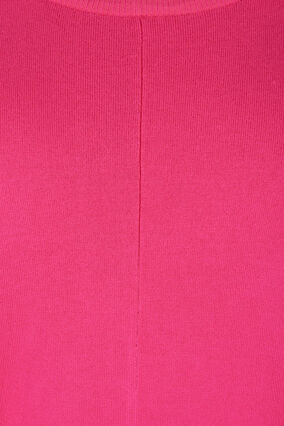 Loose knitted blouse with ribbed edges, Pink Yarrow, Packshot image number 3