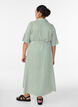Ankle-length shirt dress with tie belt and stripes, Green, Model image number 1