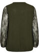 Blouse with lace sleeves and balloon shape, Green, Packshot image number 1