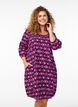 Short cotton dress with 3/4 sleeves and pockets, Pink, Model image number 0