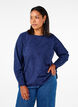 Long-sleeved blouse with embroidery, Blue, Model image number 0