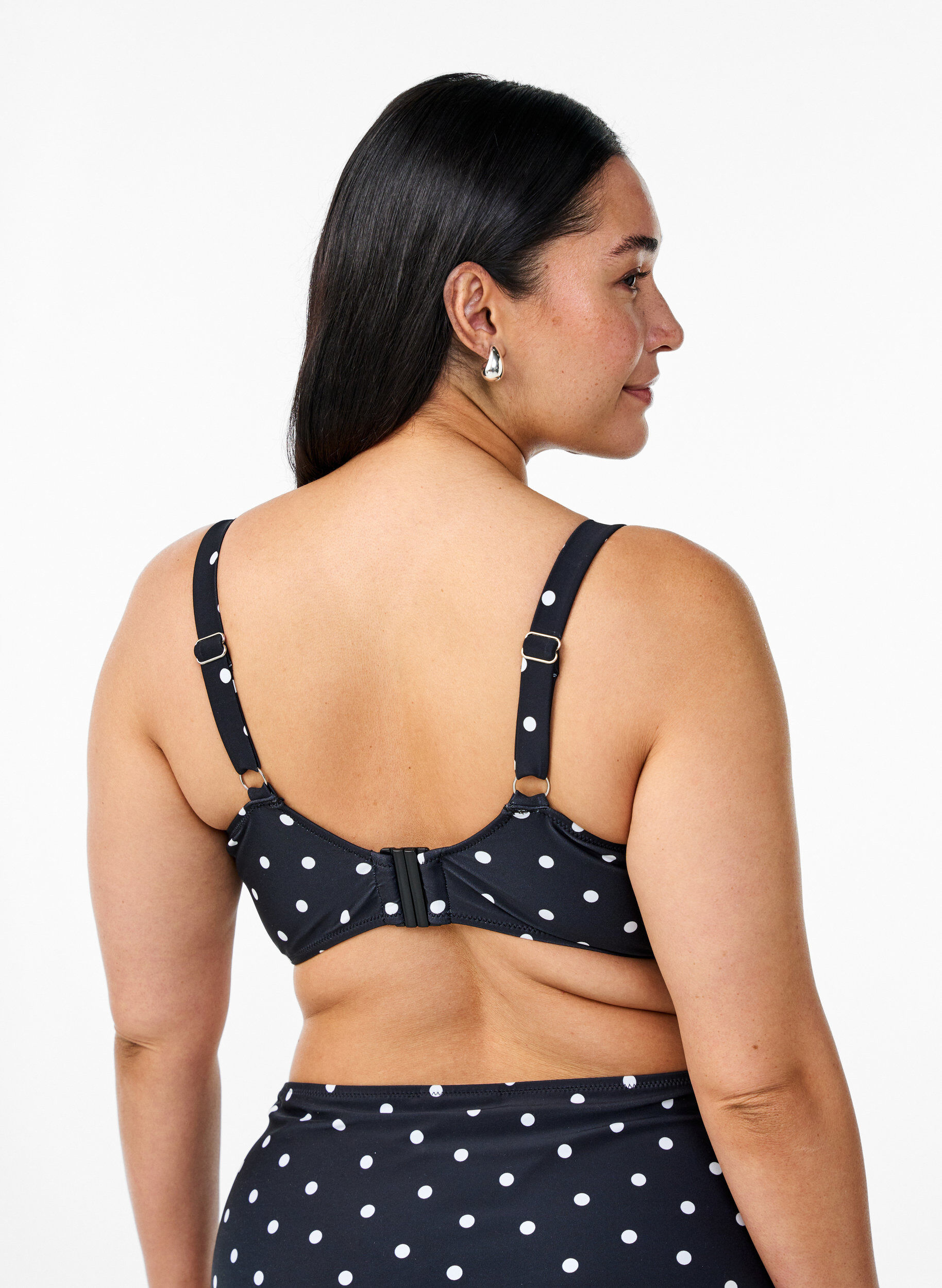 ZizzifashionBikini top with underwire and pattern, Black, Model image number 2