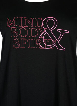 Sports t-shirt with print, Black w. Mind/Body, Packshot image number 2