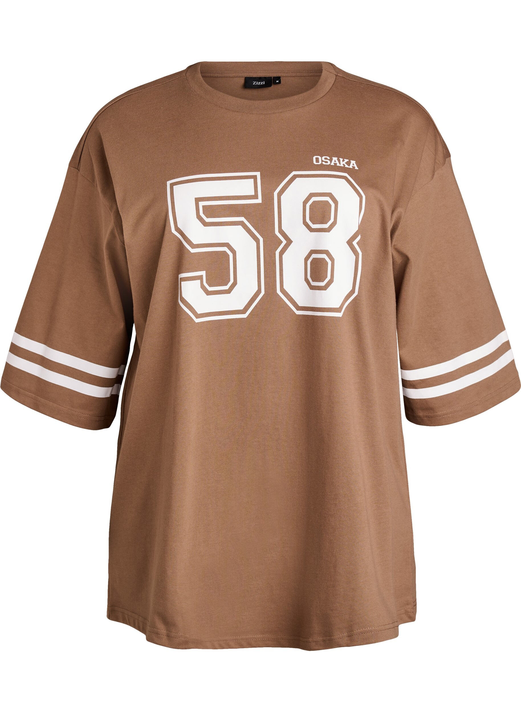 Oversized college T-shirt with 3/4 sleeves