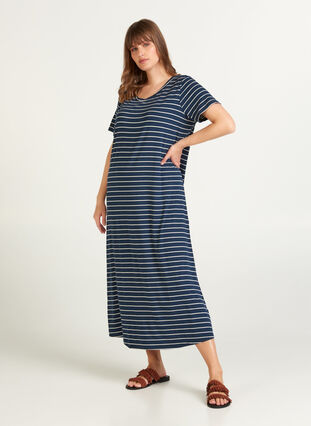 Dress, Mood Indigo and white stripe, Model image number 0