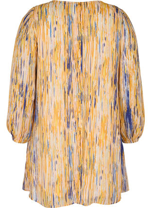 Long-sleeved viscose tunic with print, Apricot AOP, Packshot image number 1