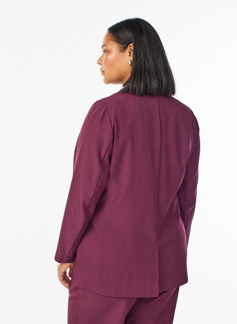 Blazer with pockets and slits, Dark Bordeaux, Model image number 2