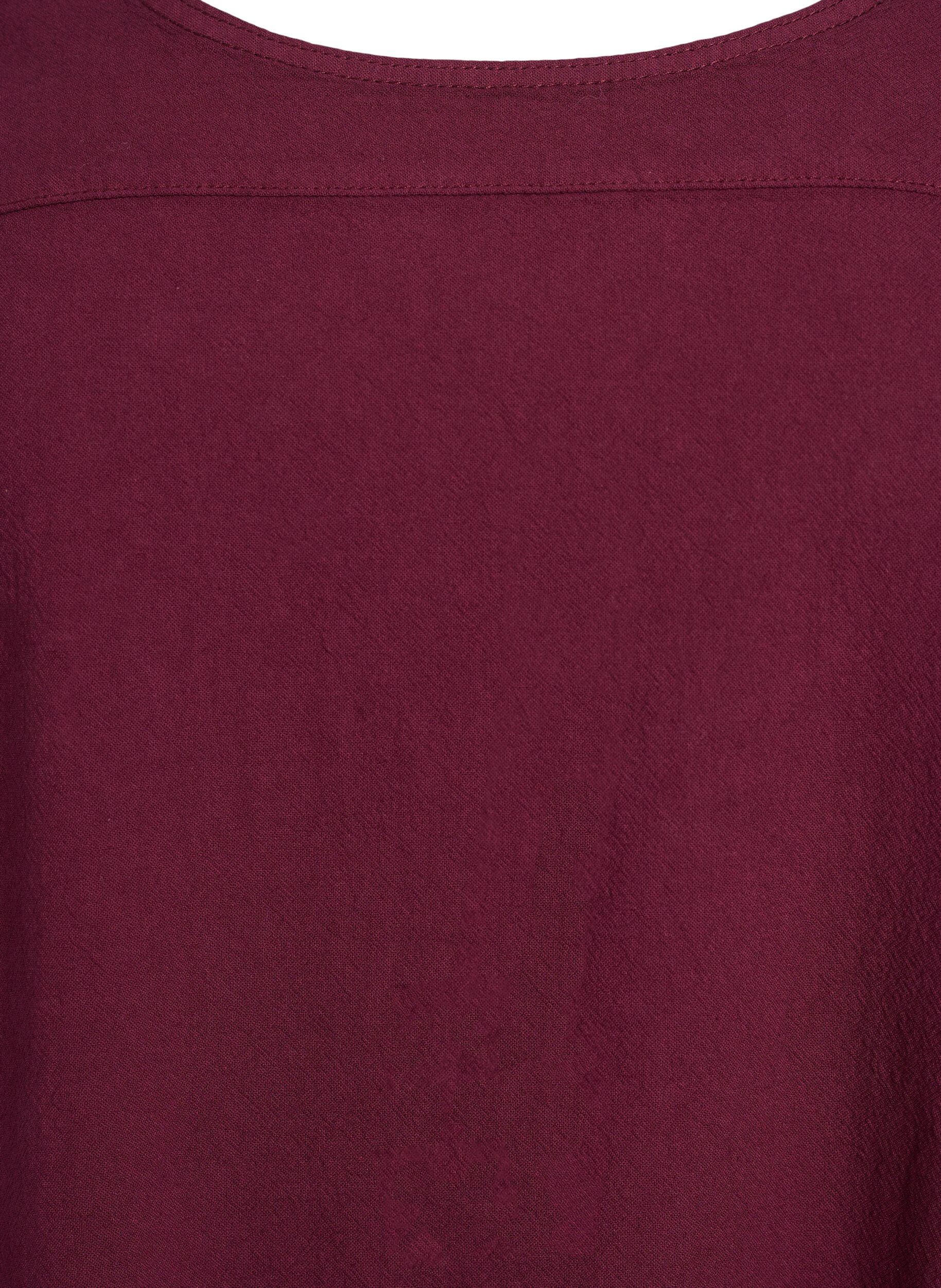 Zizzifashion Short-sleeved cotton dress, Dark Bordeaux, Packshot image number 2