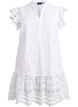 Broderie anglaise dress with ruffle sleeves, White, Packshot image number 0
