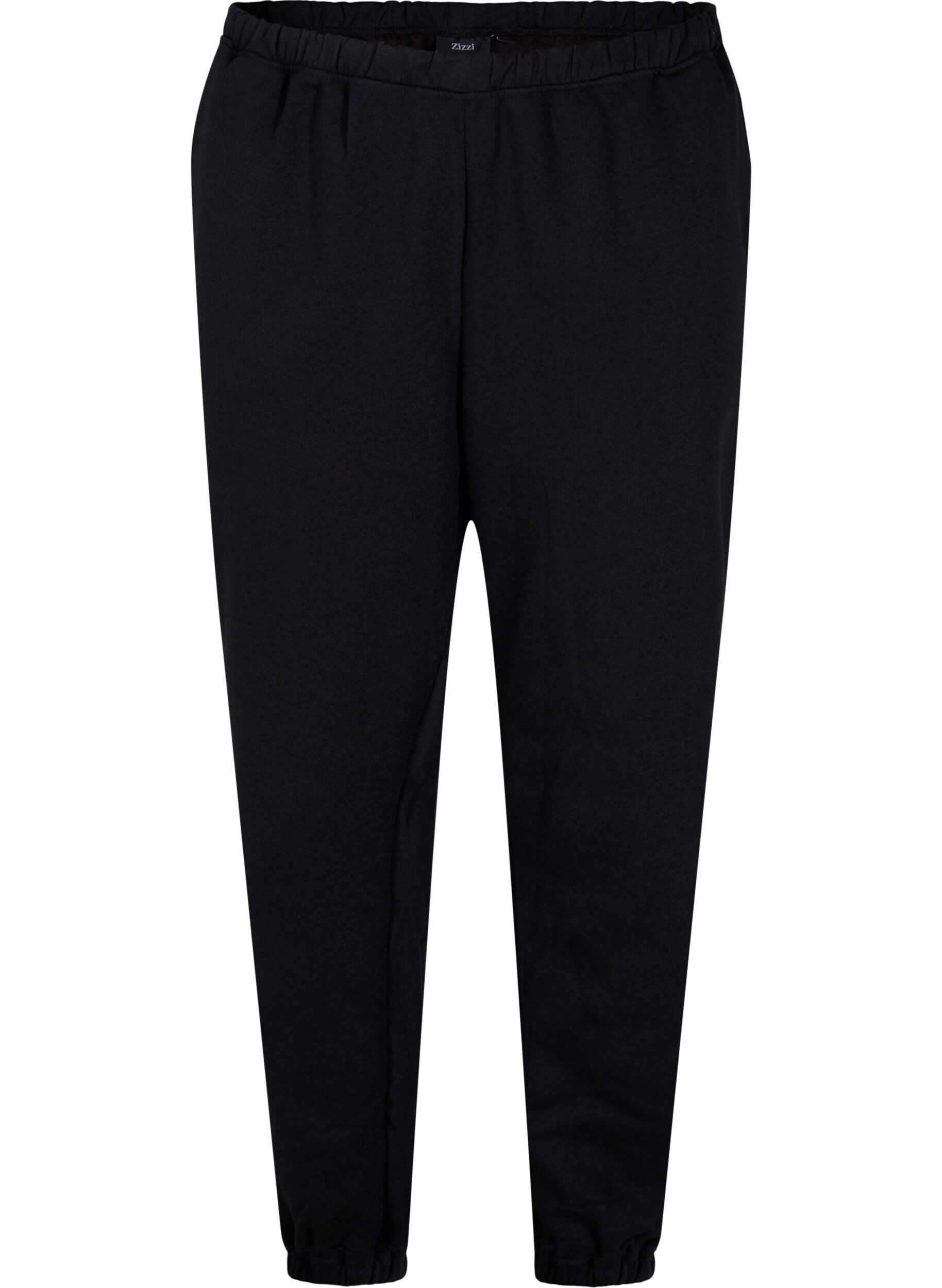 Zizzifashion Loose cotton trousers with pockets, Black, Packshot image number 0