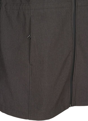 Hooded softshell jacket with adjustable waist, Dark Grey Melange, Packshot image number 3