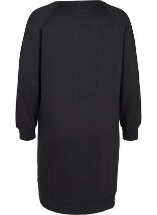 Sweater dress with pockets and slits, Black, Packshot image number 1