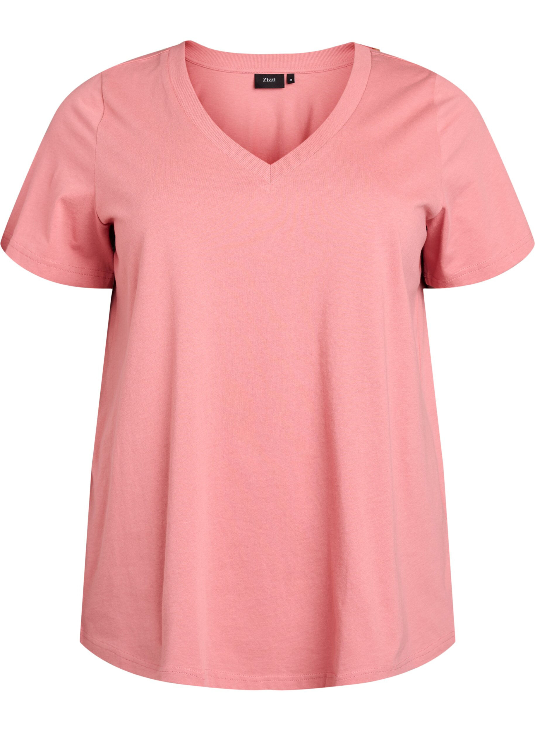 Basic cotton T-shirt with a V-neck
