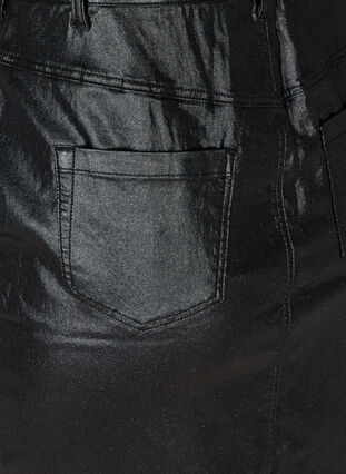 Close-fitting sparkly skirt with a slit, Black w/glitter, Packshot image number 3