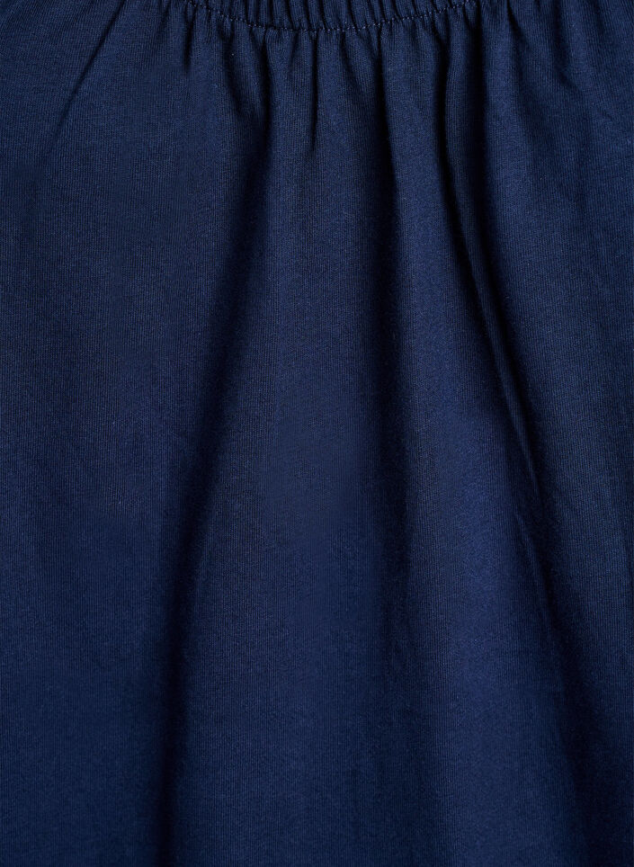 Knee-length strap dress in organic cotton, Blue, Packshot image number 2