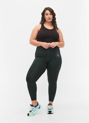Solid-coloured gym leggings, Scarab, Model image number 3