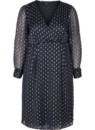 Patterned viscose dress with an A-line shape, Night Sky, Packshot image number 0