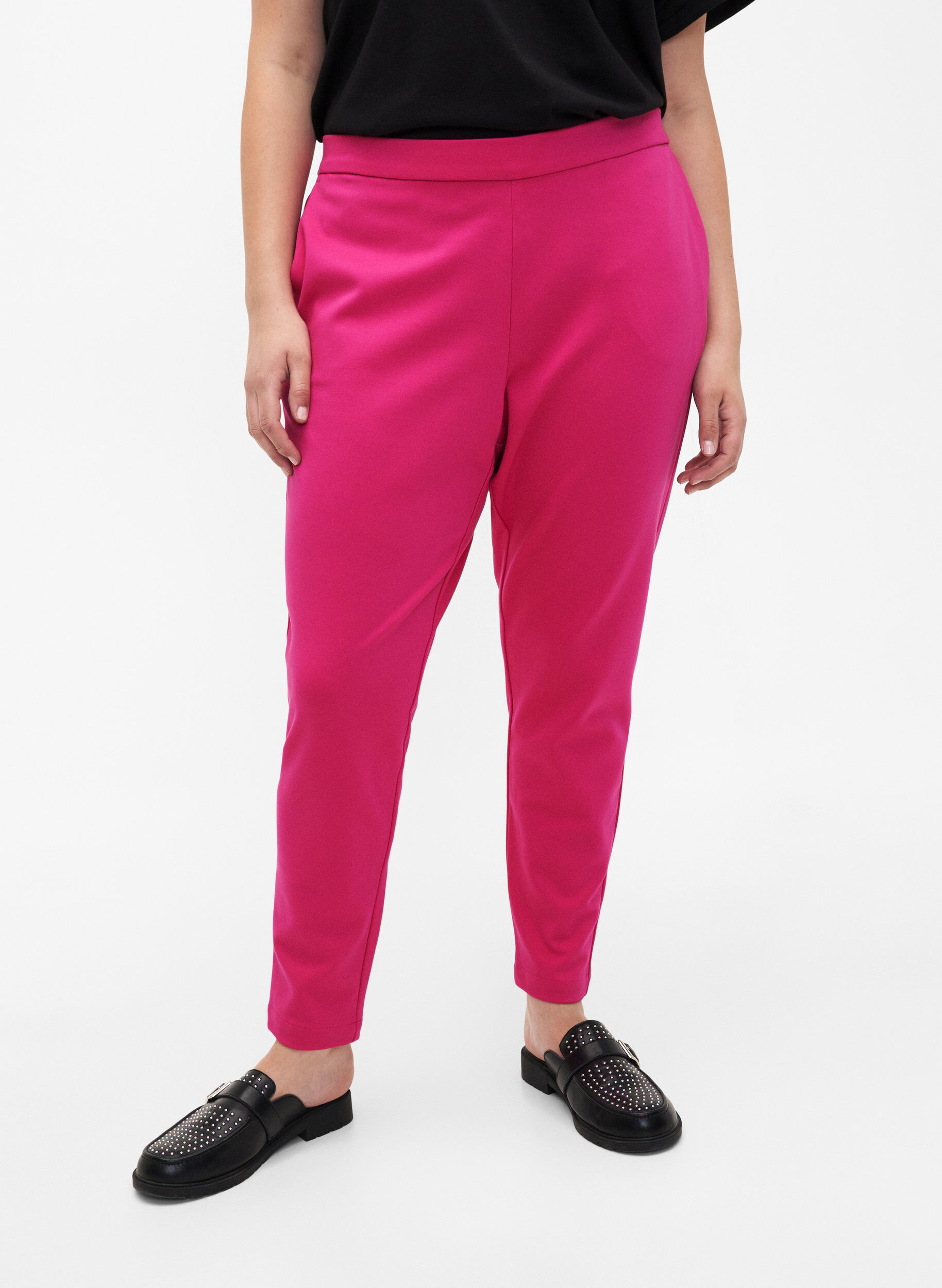 Zizzifashion Cropped trousers with pockets, Pink, Model image number 3