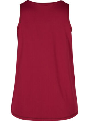 Plain-coloured sports top with round neck, Beet Red, Packshot image number 1