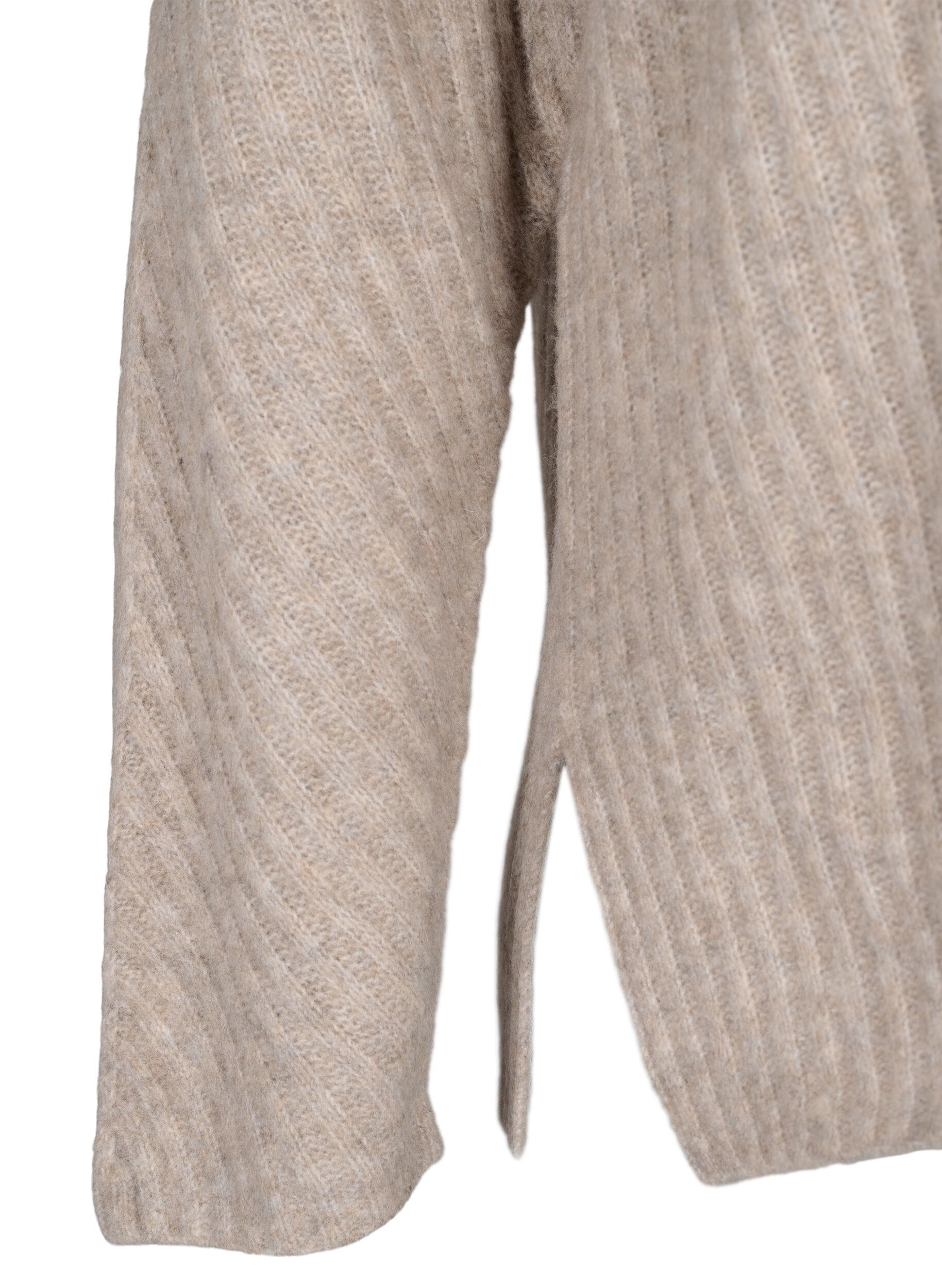 Zizzifashion Knit sweater with slit, Simply Taupe Mel., Packshot image number 3