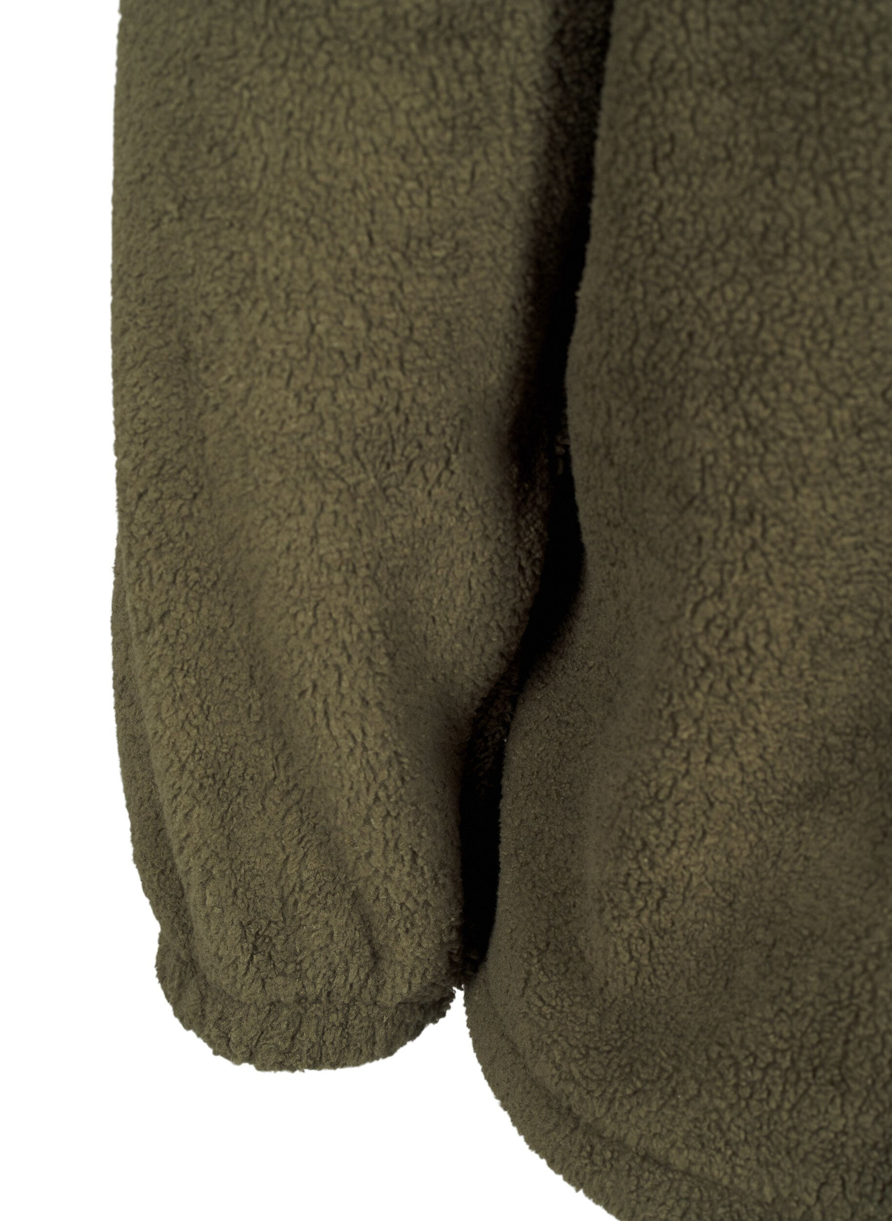 Zizzifashion Loose teddy blouse with round neck, Forest Night, Packshot image number 3