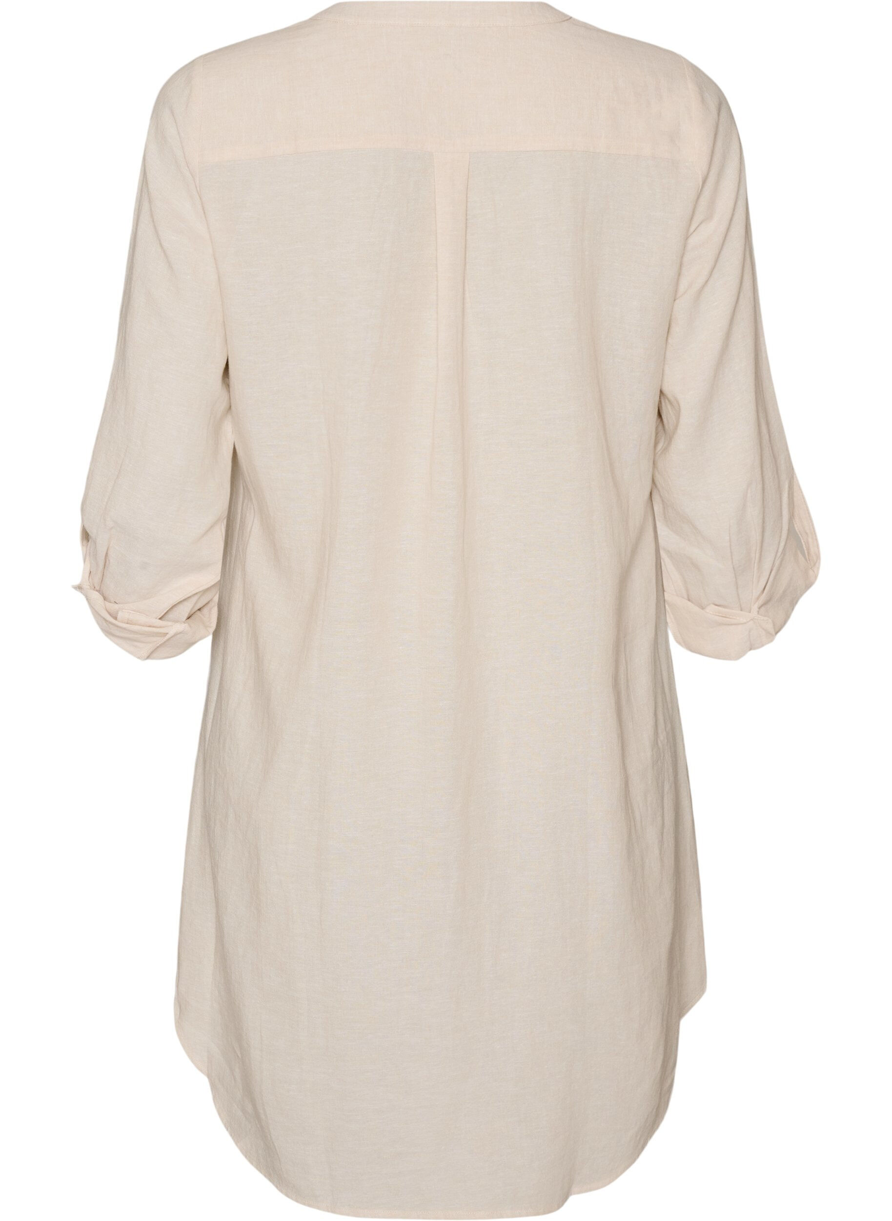 ZizzifashionLong shirt in linen and viscose, Beige, Packshot image number 1