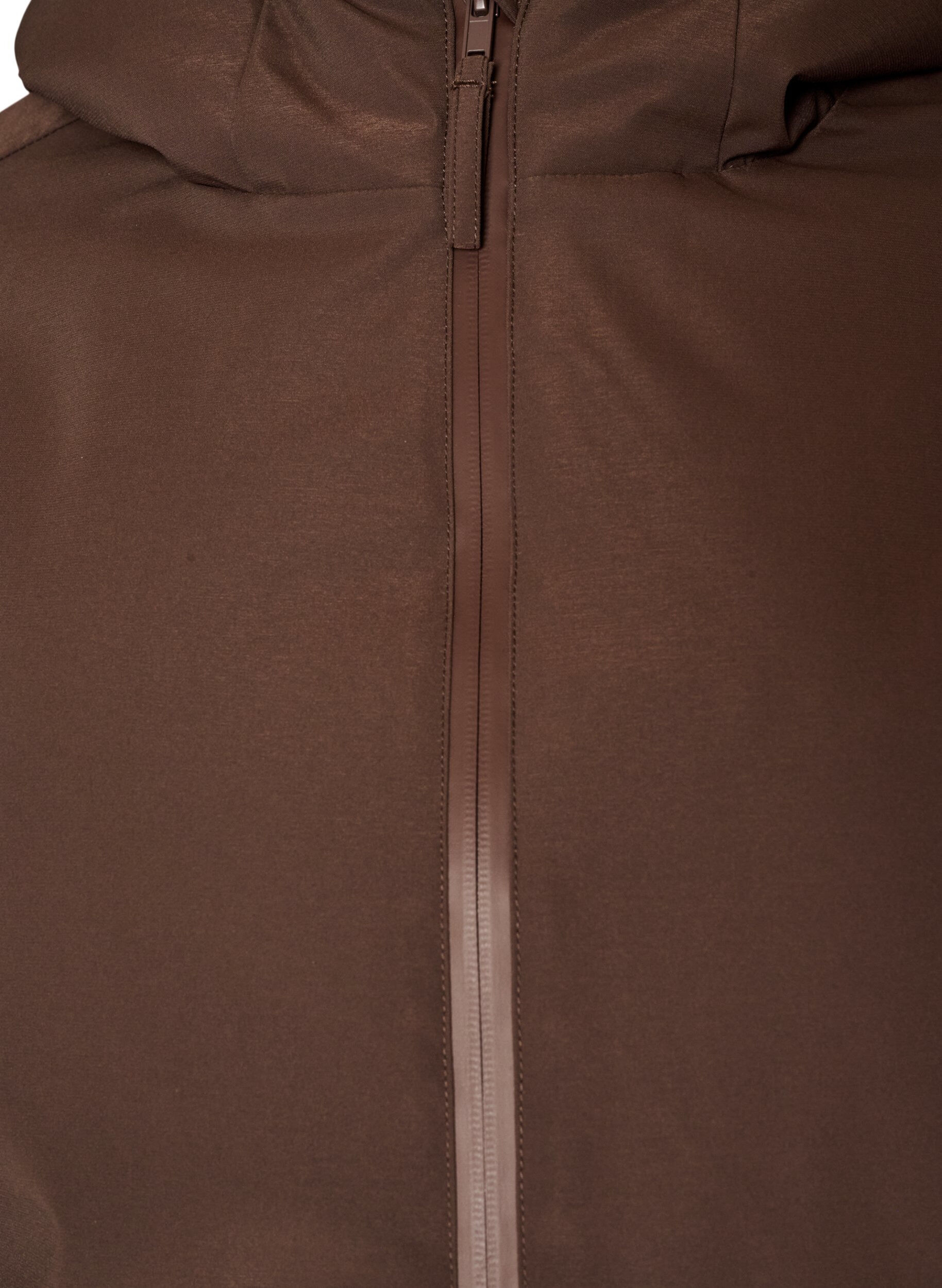 ZizzifashionWinter jacket with hood and adjustable waist, Brown, Packshot image number 2